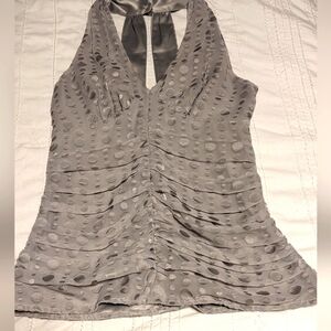 Polka dot silver halter Express shirt
